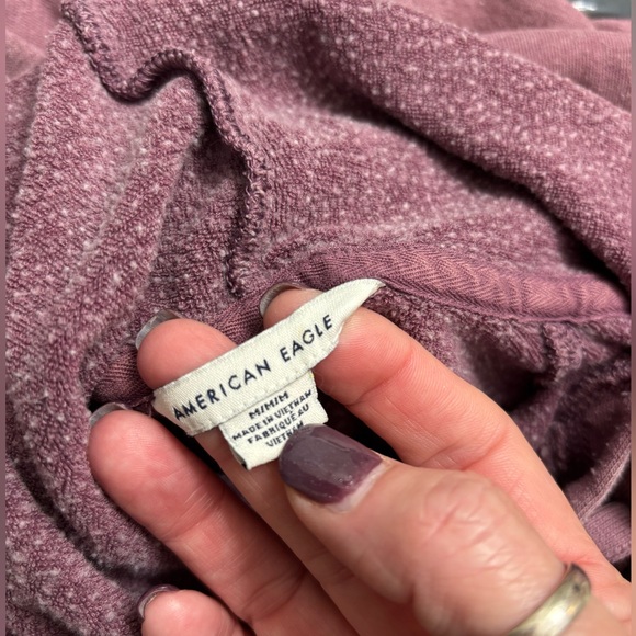 American Eagle Hooded Lightweight Sweatshirt Mauve Size Medium - Picture 6 of 9